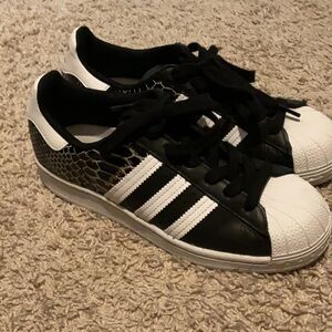 Adidas Black and White Shell Toe Sneakers